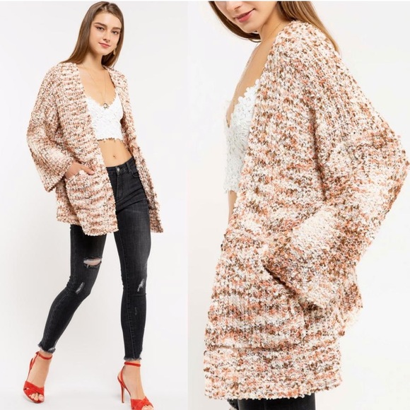 Soft Popcorn Cardigan with Pockets - Picture 2 of 6